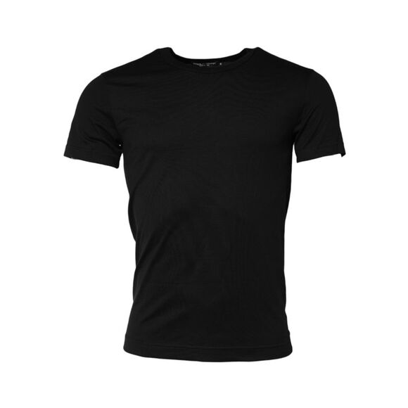 Dolce & Gabbana Black Cotton Crewneck Short Sleeves Men's T-shirt